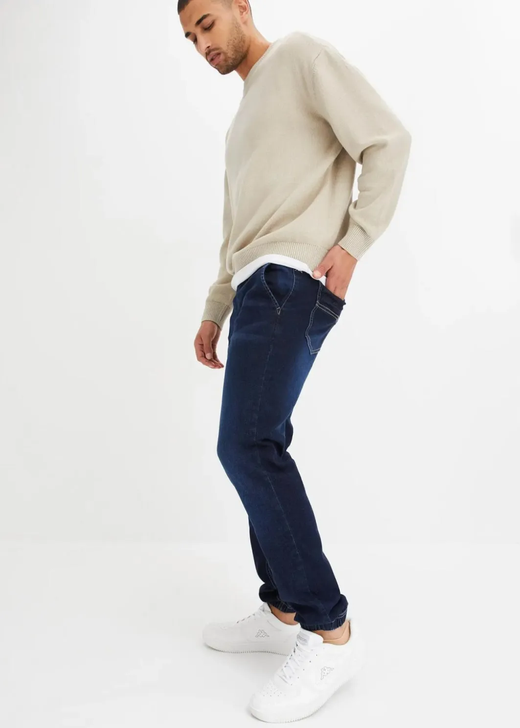 Discount Regular Fit Jeans-Jogger mit Komfortbund, Tapered Herren Große Größen|Jeans