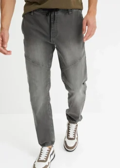 Herren bonprix Große Größen|Jeans|Regular Fit Jeans-Jogger mit Komfortbund, Straight