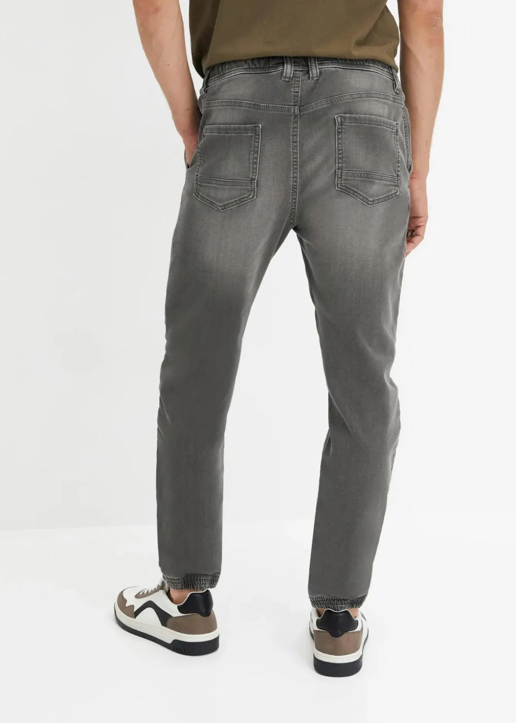 Herren bonprix Große Größen|Jeans|Regular Fit Jeans-Jogger mit Komfortbund, Straight