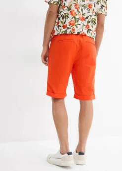 Herren bonprix Große Größen|Shorts|Regular Fit Schlupf-Bermuda aus luftigem Leinen-Mix