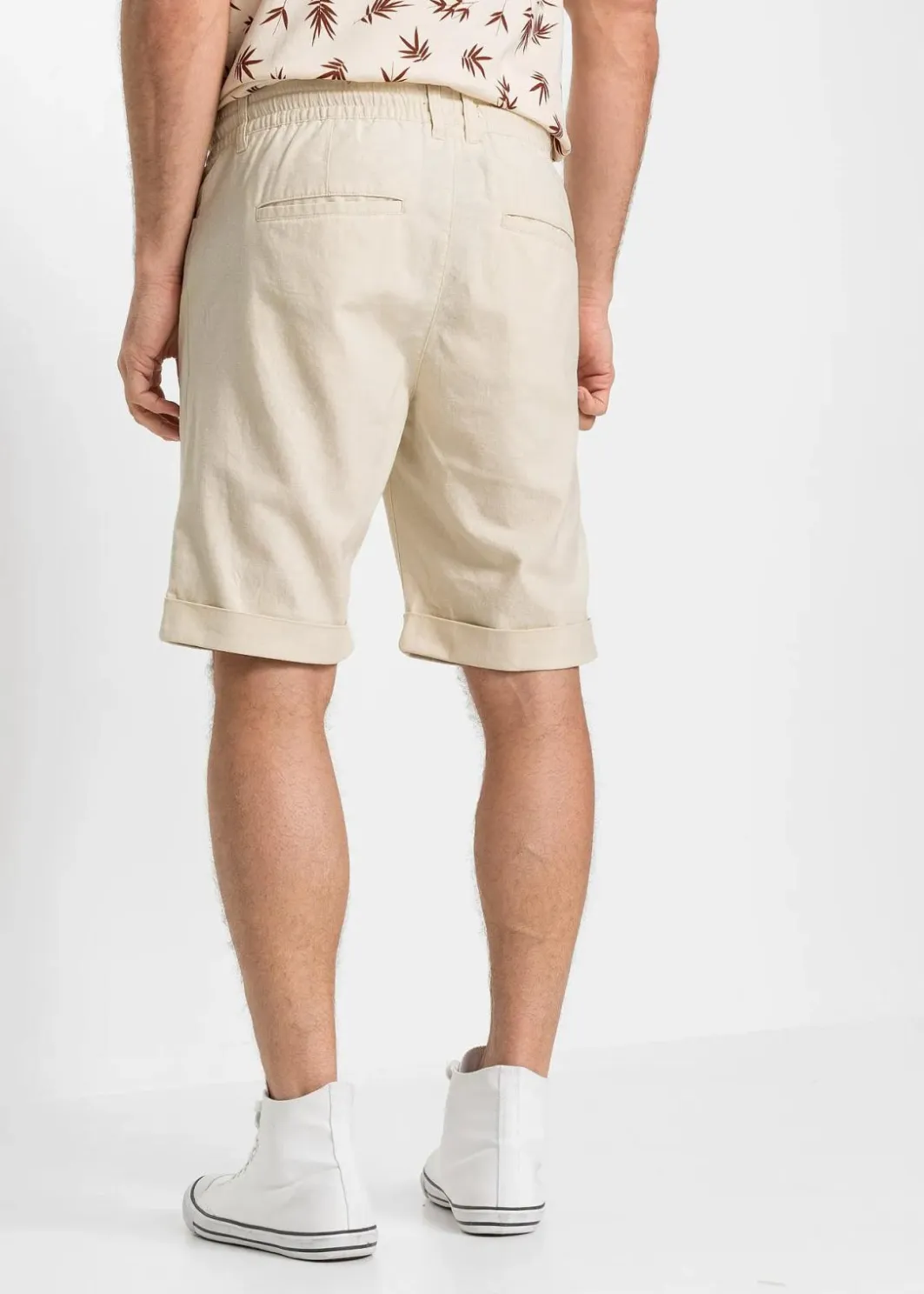 Herren bonprix Hosen|Shorts|Regular Fit Schlupf-Bermuda aus luftigem Leinen-Mix