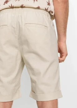 Herren bonprix Hosen|Shorts|Regular Fit Schlupf-Bermuda aus luftigem Leinen-Mix