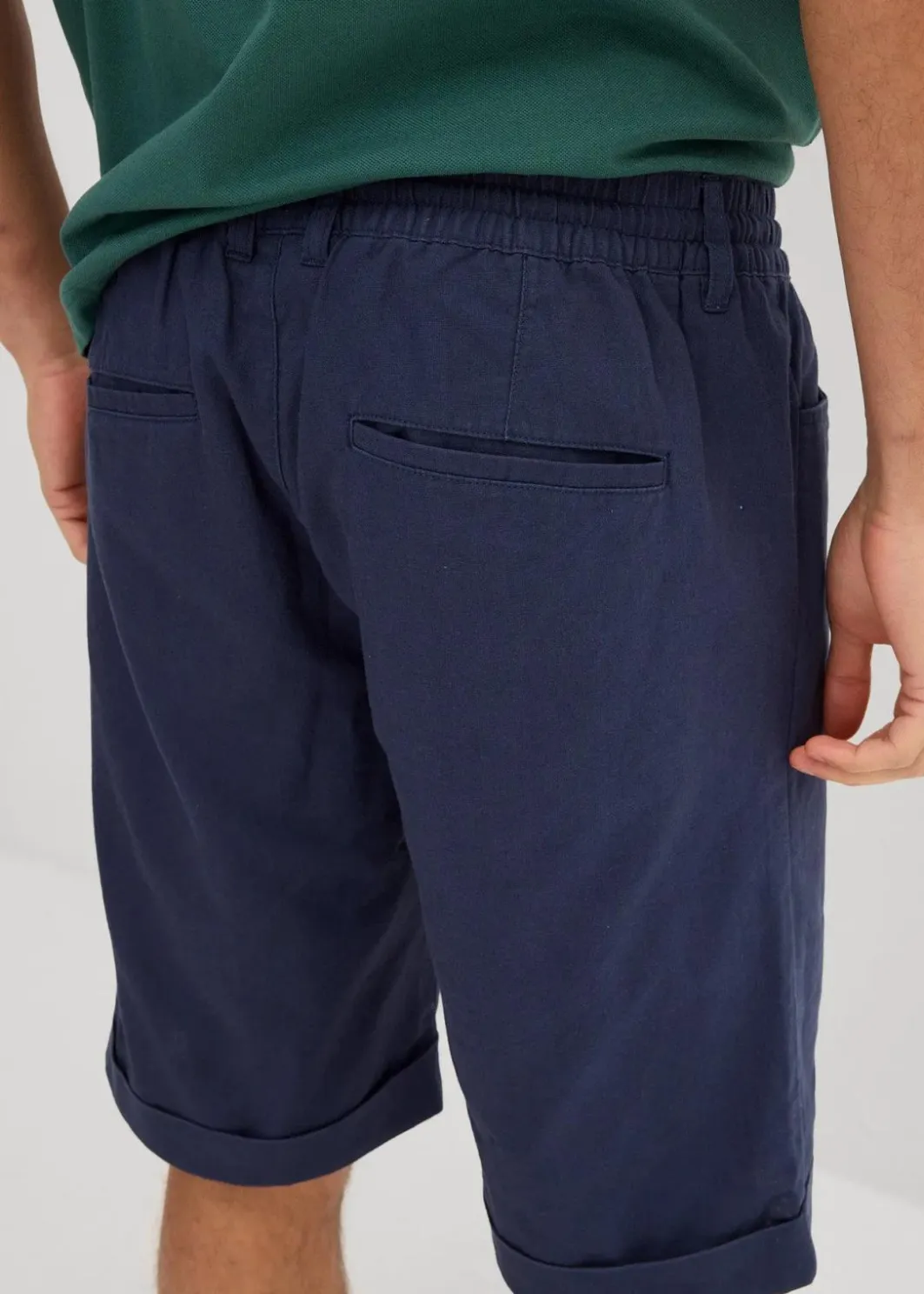 Best Regular Fit Schlupf-Bermuda aus luftigem Leinen-Mix Herren Hosen|Shorts