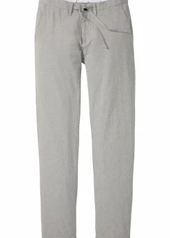 Herren bonprix Große Größen|Hosen|Regular Fit Schlupf-Chinohose mit Leinen, Straight
