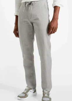 Herren bonprix Große Größen|Hosen|Regular Fit Schlupf-Chinohose mit Leinen, Straight