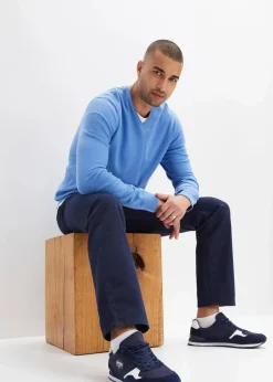 Herren bonprix Große Größen|Basics|Regular Fit Schlupfhose aus reiner Baumwolle, Straight