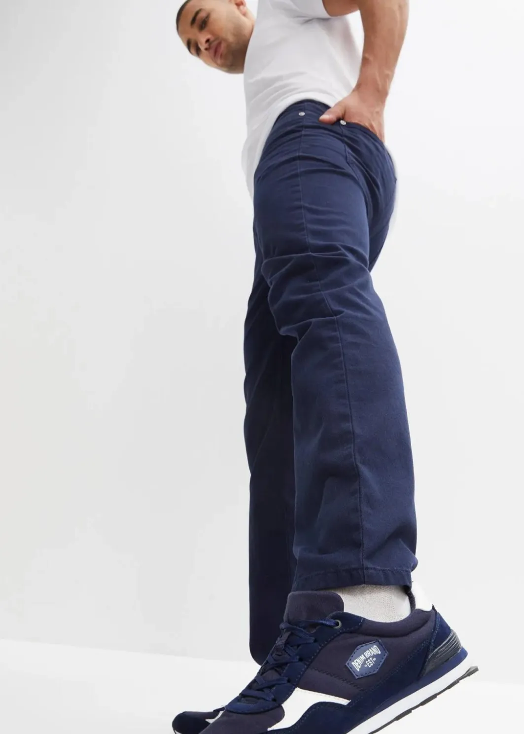 Herren bonprix Große Größen|Basics|Regular Fit Schlupfhose aus reiner Baumwolle, Straight