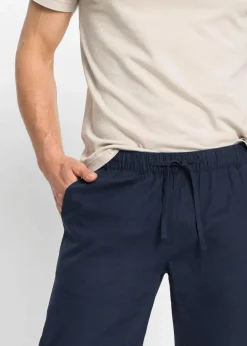 New Regular Fit Schlupfhose aus luftigem Leinen-Mix, Straight Herren Große Größen|Hosen