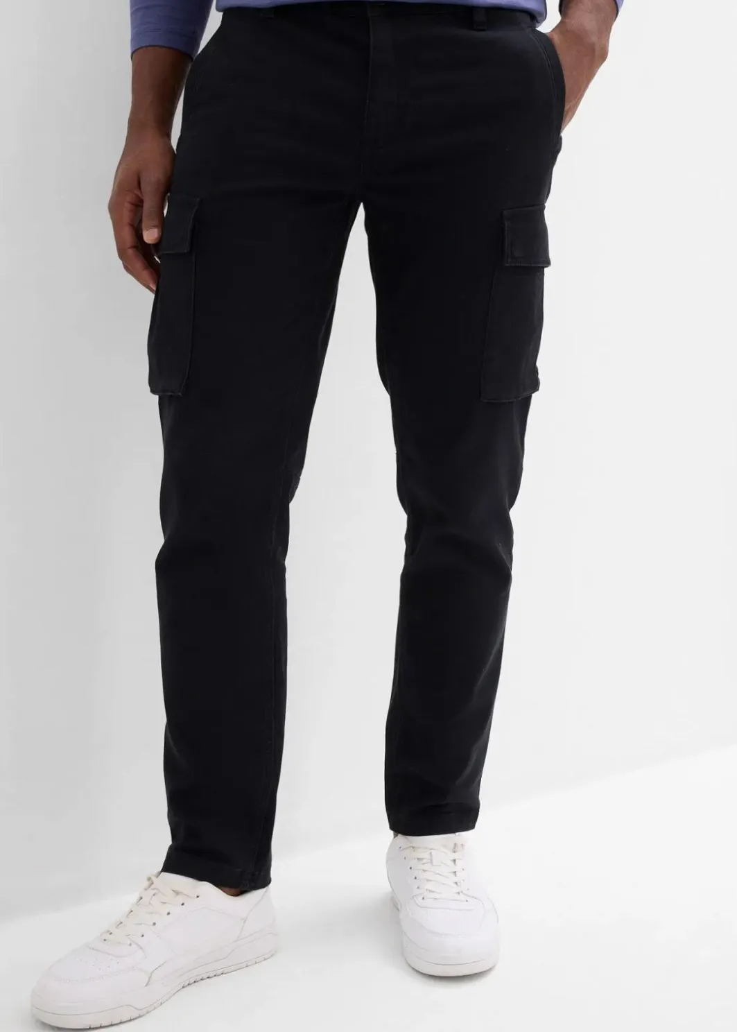 Herren bonprix Große Größen|Outdoorbekleidung|Regular Fit Stretch-Cargohose aus robuster Bio-Baumwolle, Straight