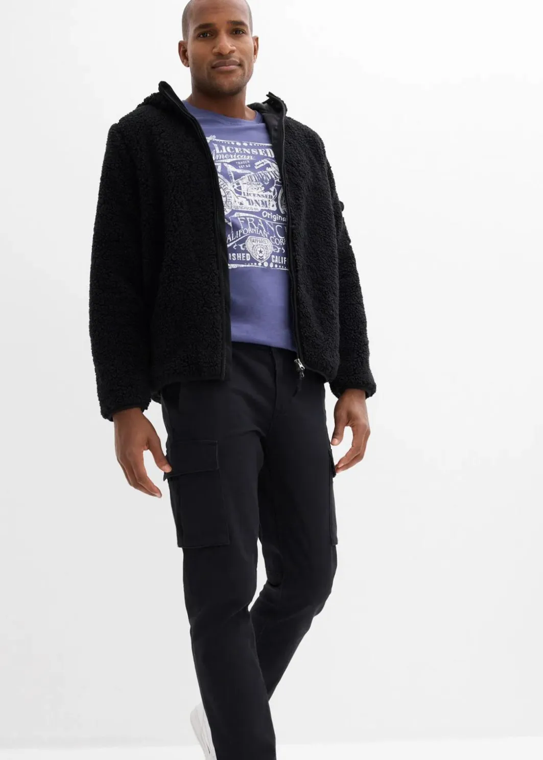 Herren bonprix Große Größen|Outdoorbekleidung|Regular Fit Stretch-Cargohose aus robuster Bio-Baumwolle, Straight