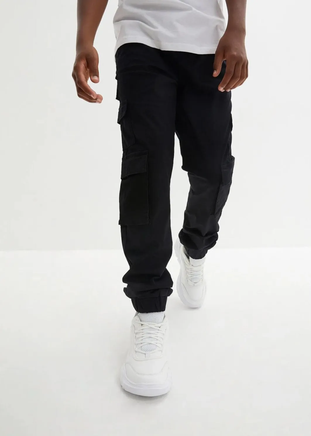 Kinder bonprix Jungen 9-16 Jahre·Bademode|Jungen 9-16 Jahre·Hosen|Regular Fit Stretch-Cargo-Schlupfhose