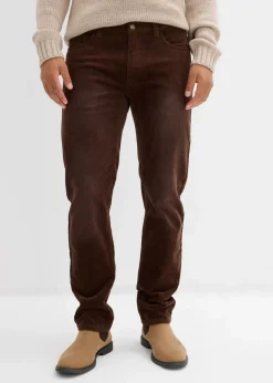 Herren bonprix Große Größen|Hosen|Regular Fit Stretch-Cordhose in gewaschener Optik, Straight