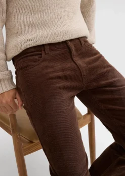 Herren bonprix Große Größen|Hosen|Regular Fit Stretch-Cordhose in gewaschener Optik, Straight