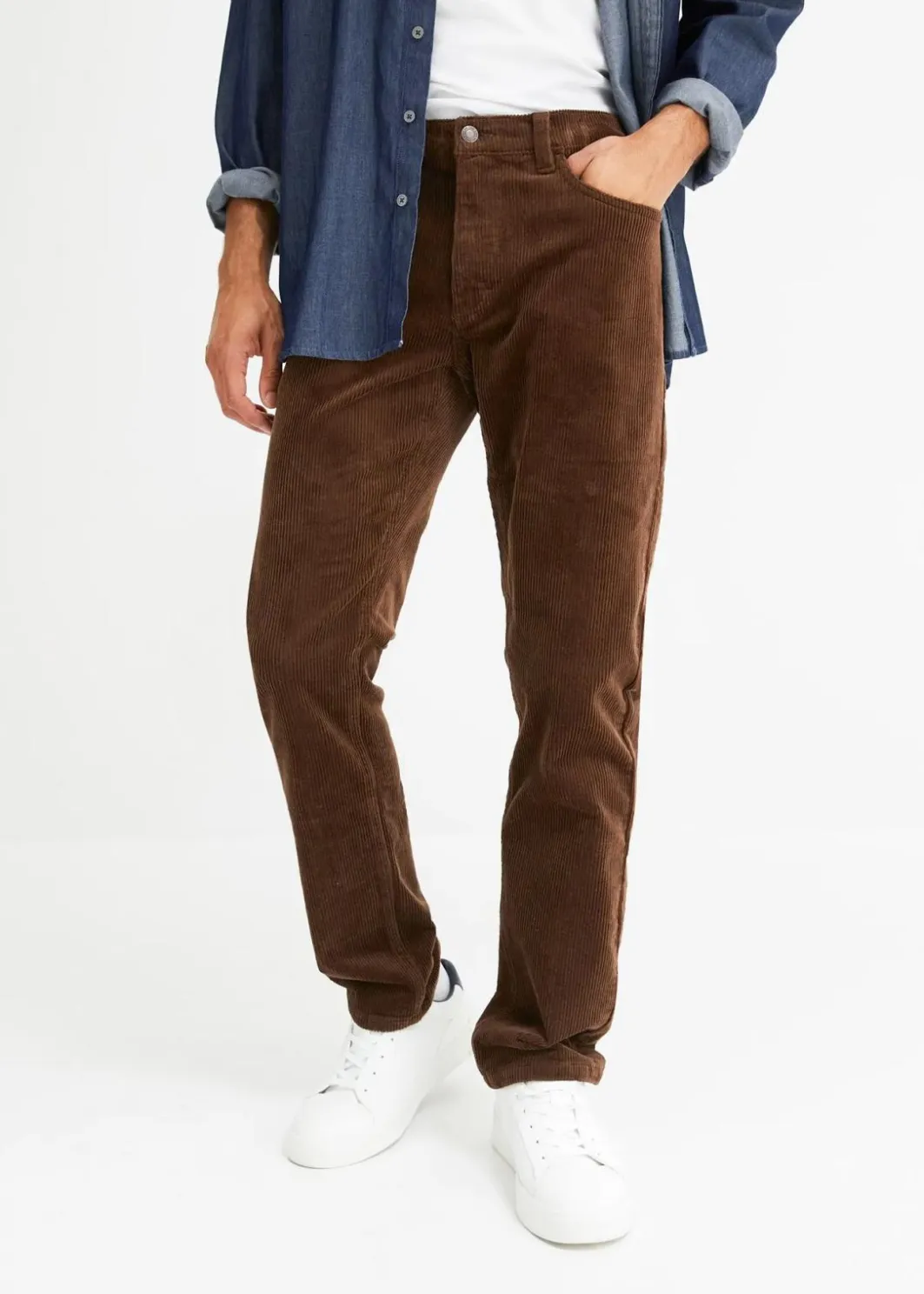 Clearance Regular Fit Stretch-Cordhose mit Komfortschnitt Herren Hosen|Große Größen
