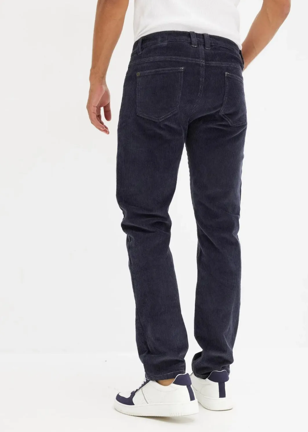 Clearance Regular Fit Stretch-Cordhose in gewaschener Optik, Straight Herren Hosen|Große Größen