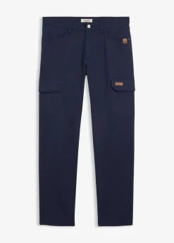 Outlet Regular Fit Stretch-Hose mit Cargotaschen, Straight Herren Hosen