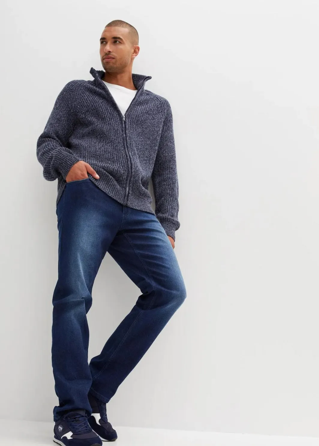 Clearance Regular Fit Stretch-Jeans mit Komfortschnitt, Straight Herren Jeans|Große Größen