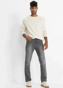 Herren bonprix Große Größen|Jeans|Regular Fit Stretch-Jeans mit Komfortschnitt, Straight