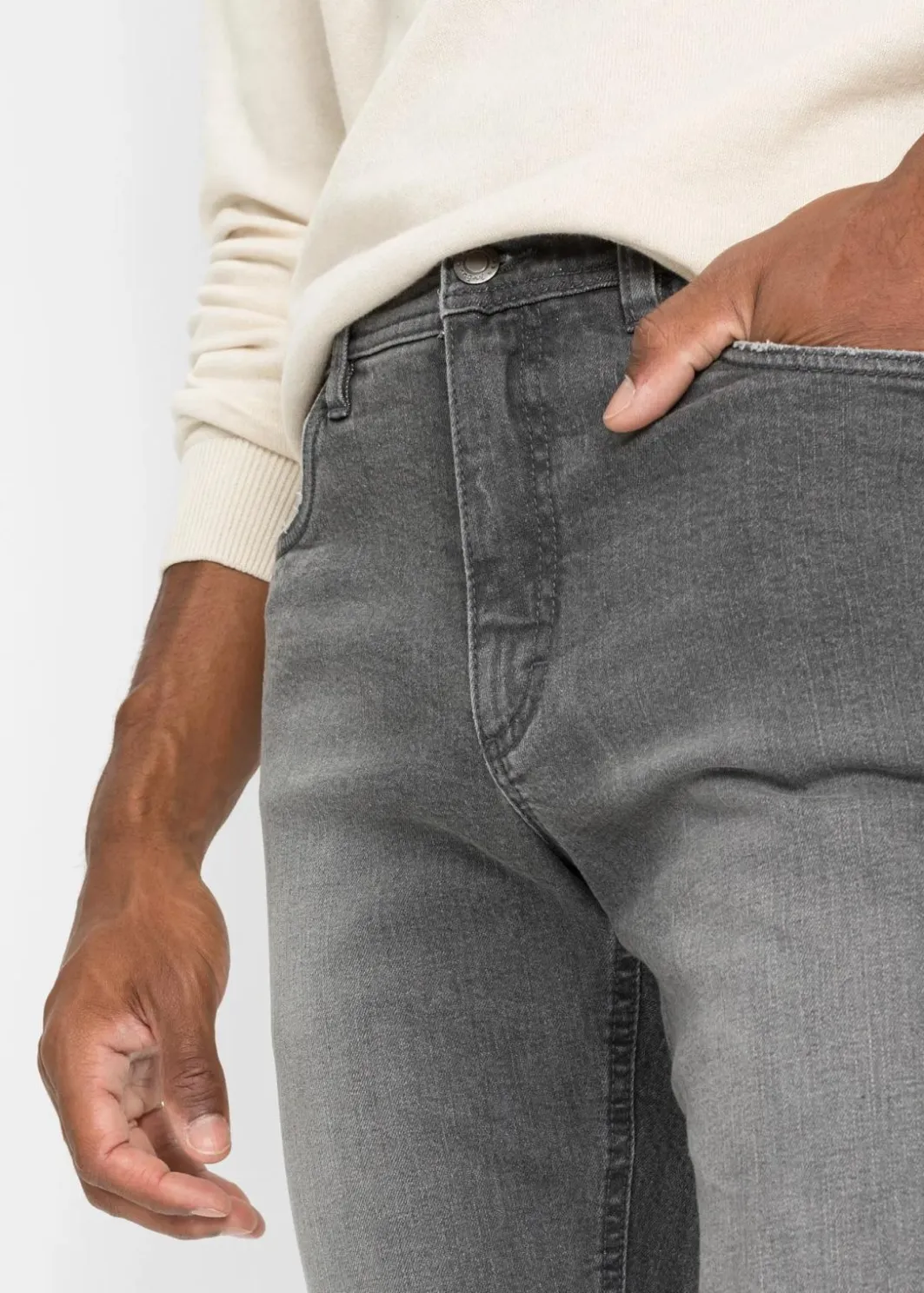 Herren bonprix Große Größen|Jeans|Regular Fit Stretch-Jeans mit Komfortschnitt, Straight
