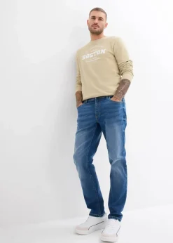 Herren bonprix Jeans|Große Größen|Regular Fit Stretch-Jeans, Straight
