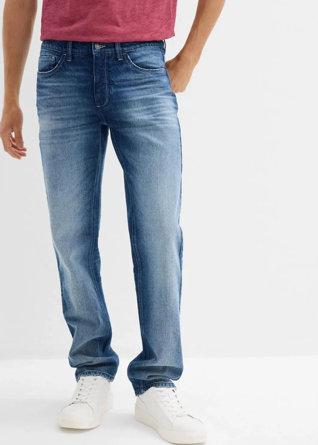 Herren bonprix Große Größen|Jeans|Regular Fit Stretch-Jeans, Straight