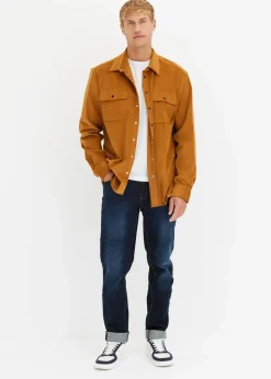 Herren bonprix Große Größen|Jeans|Regular Fit Stretch-Jeans m. Komfortschnitt, Tapered