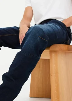 Herren bonprix Große Größen|Jeans|Regular Fit Stretch-Jeans m. Komfortschnitt, Tapered