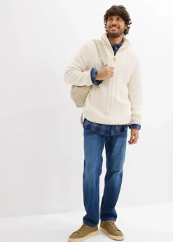 Herren bonprix Große Größen|Jeans|Regular Fit Stretch-Jeans, Straight