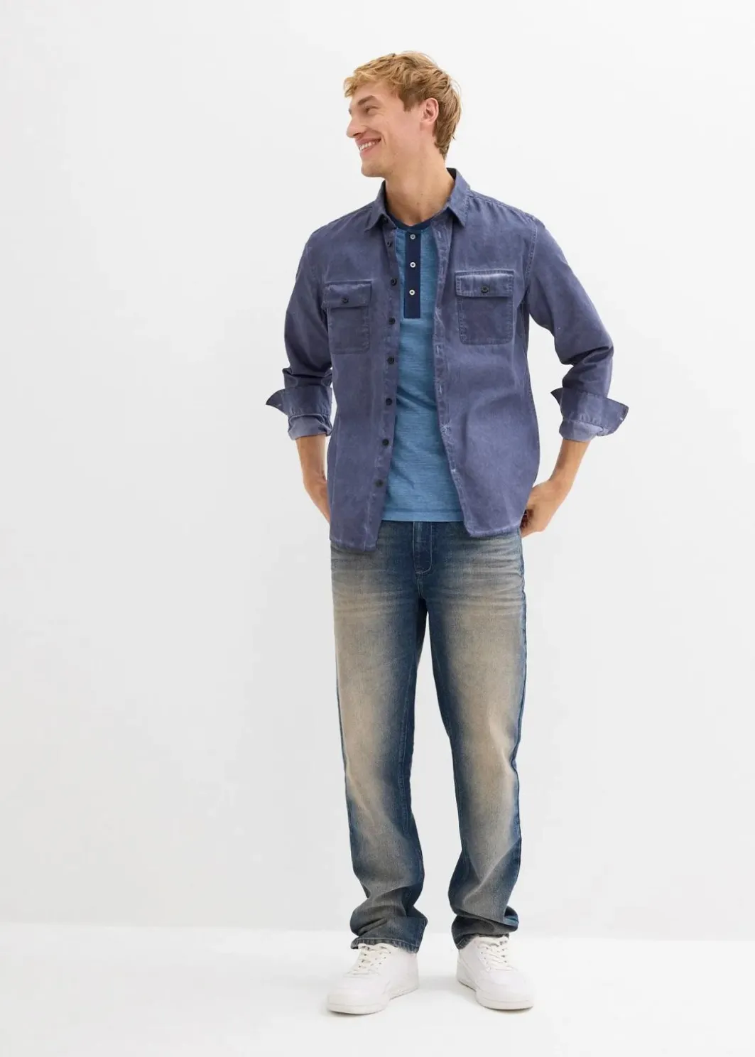 Clearance Regular Fit Stretch-Jeans, Straight Herren Jeans|Große Größen