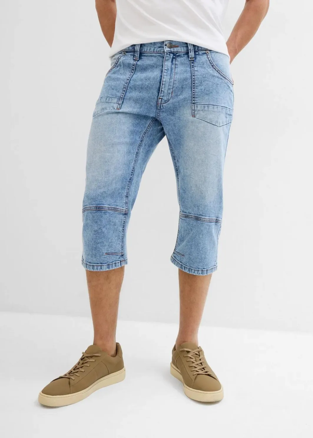 Discount Regular Fit 3/4-Stretch-Jeans, Straight Herren Jeans|Große Größen