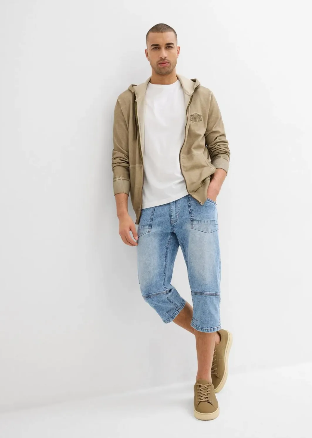 Discount Regular Fit 3/4-Stretch-Jeans, Straight Herren Jeans|Große Größen