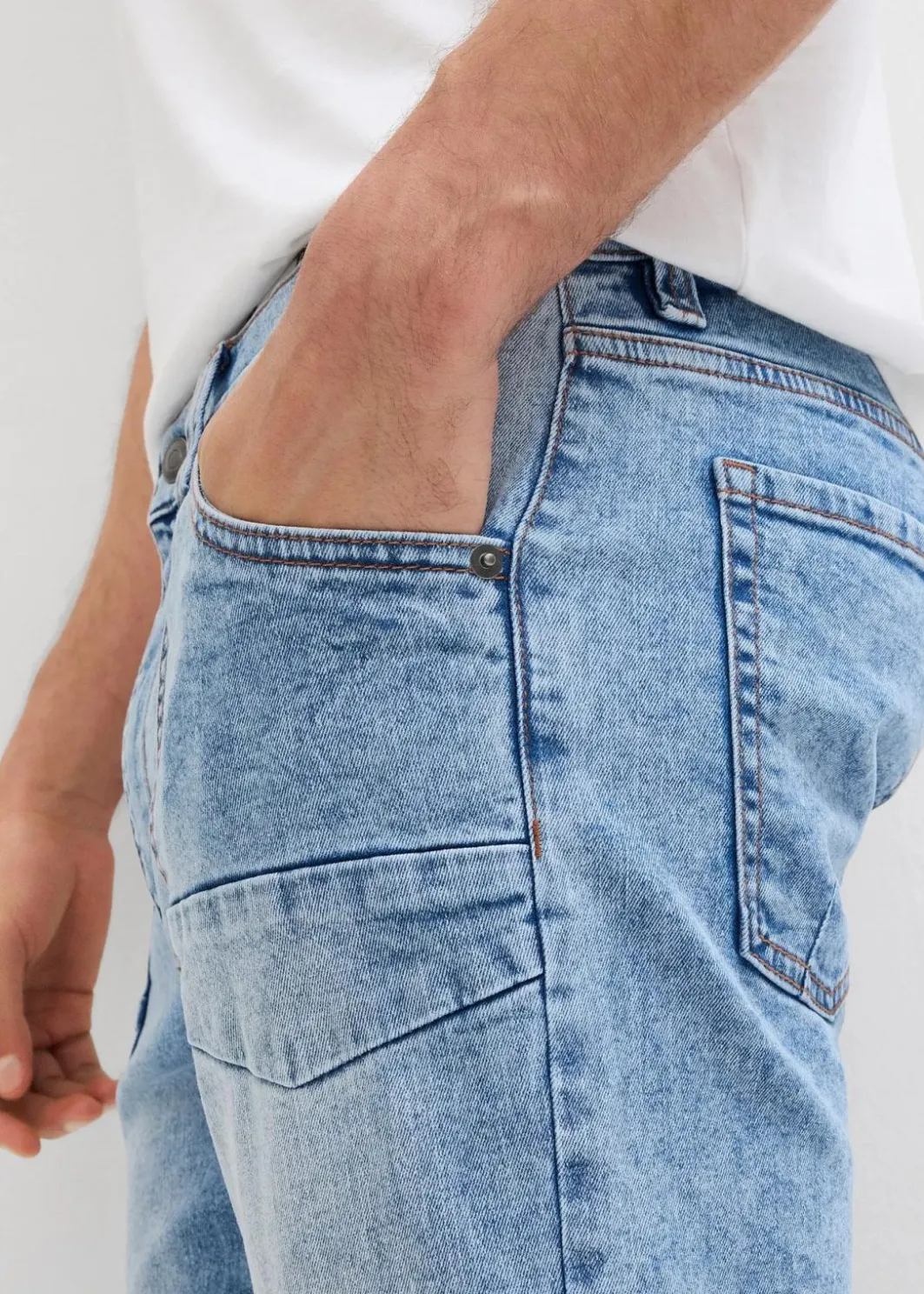 Discount Regular Fit 3/4-Stretch-Jeans, Straight Herren Jeans|Große Größen