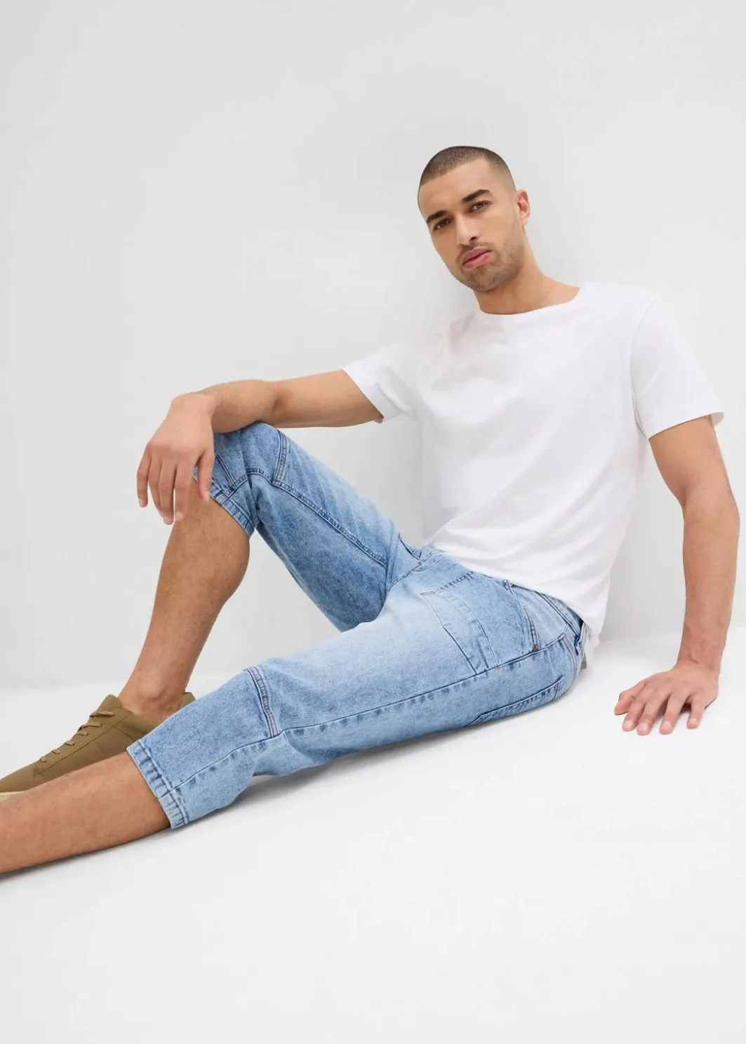 Discount Regular Fit 3/4-Stretch-Jeans, Straight Herren Jeans|Große Größen