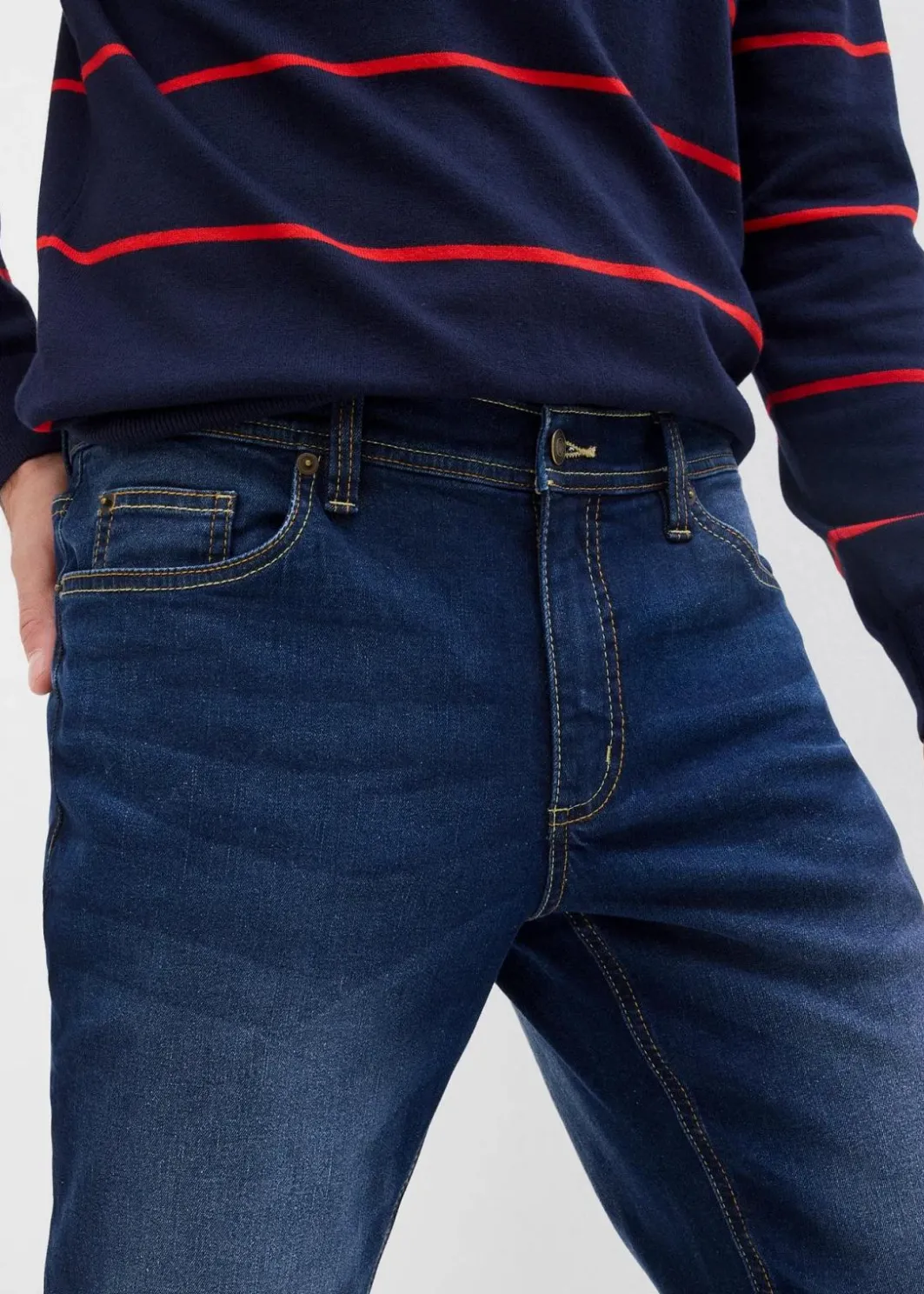 Herren bonprix Große Größen|Jeans|Regular Fit Stretch-Jeans, Straight