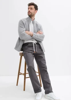 Hot Regular Fit Stretch-Schlupfhose, Straight Herren Große Größen|Hosen