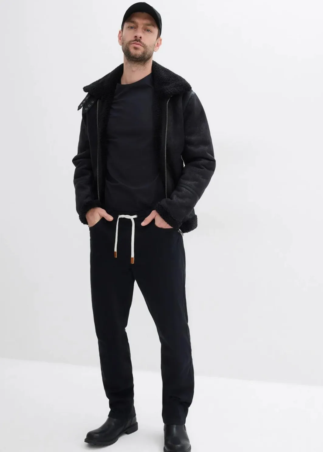 Best Regular Fit Stretch-Schlupfhose, Straight Herren Hosen|Große Größen