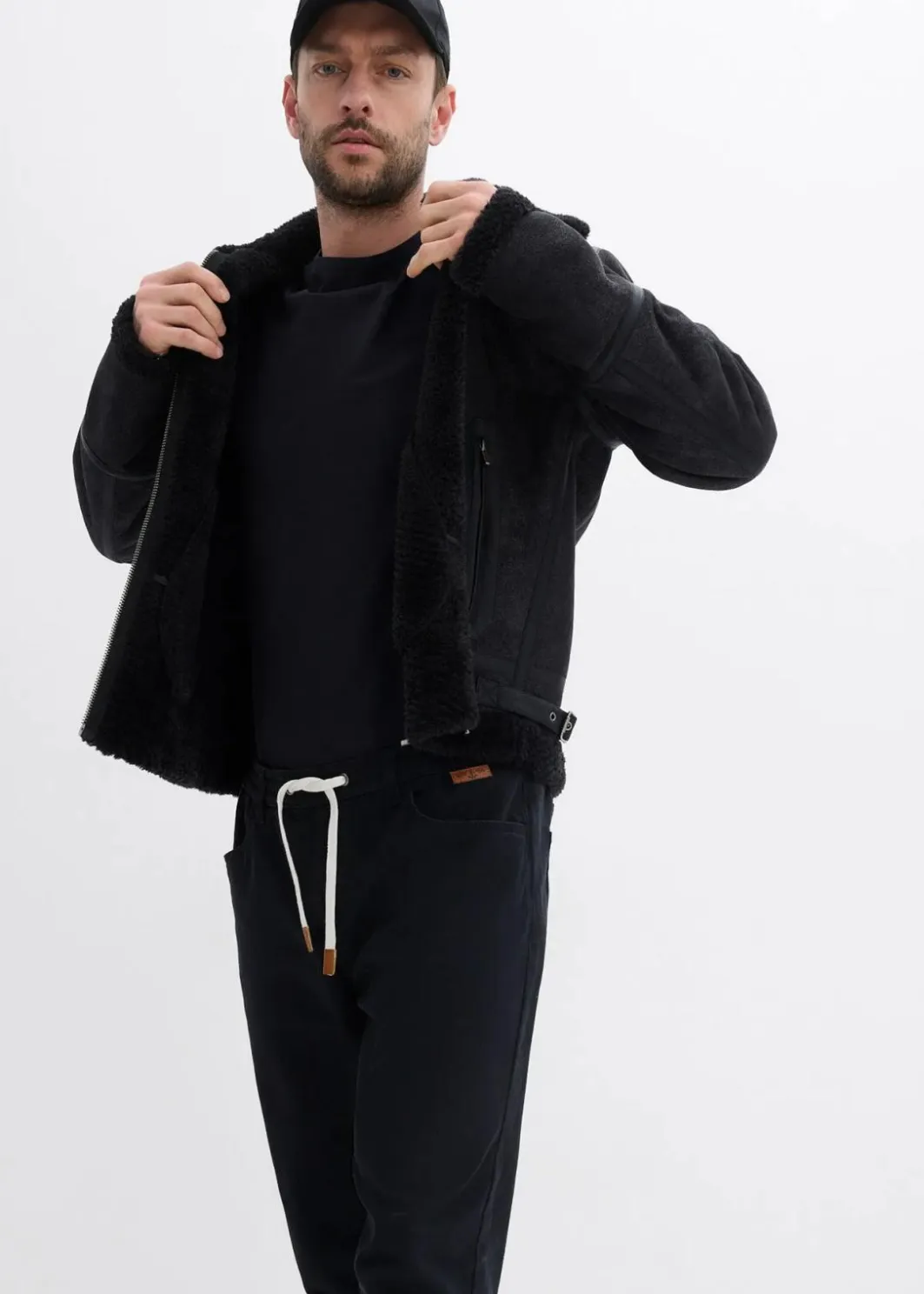 Best Regular Fit Stretch-Schlupfhose, Straight Herren Hosen|Große Größen