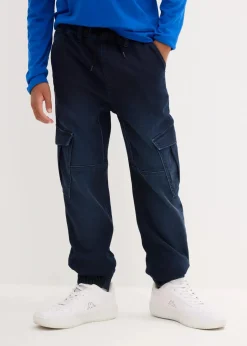 Kinder bonprix Jungen 9-16 Jahre·Bademode|Jungen 9-16 Jahre·Jeans|Regular Fit Sweat-Schlupfjeans mit Cargotaschen