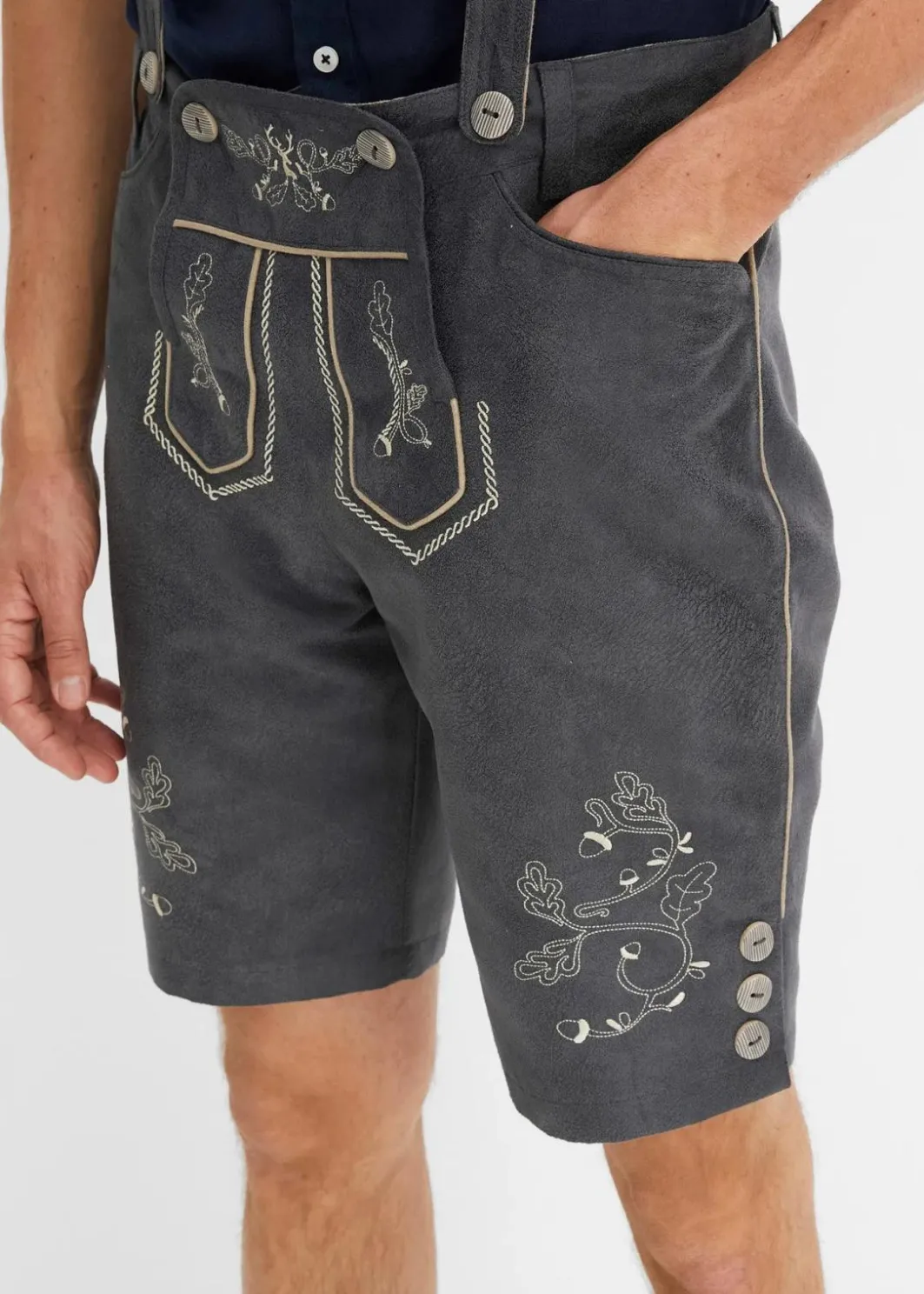 Herren bonprix Große Größen|Trachtenmode|Regular Fit Trachten-Hose aus Lederimitat
