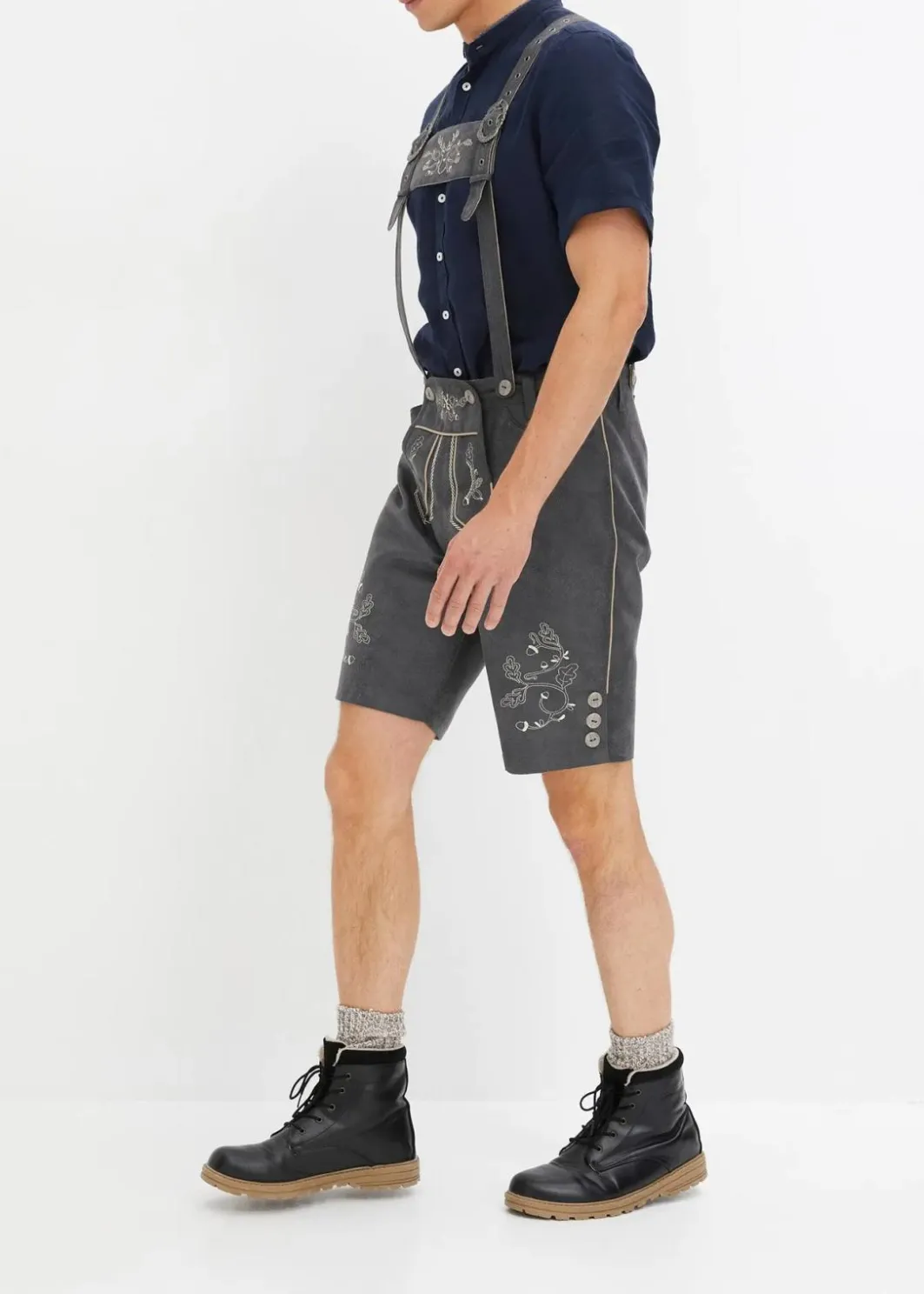 Herren bonprix Große Größen|Trachtenmode|Regular Fit Trachten-Hose aus Lederimitat