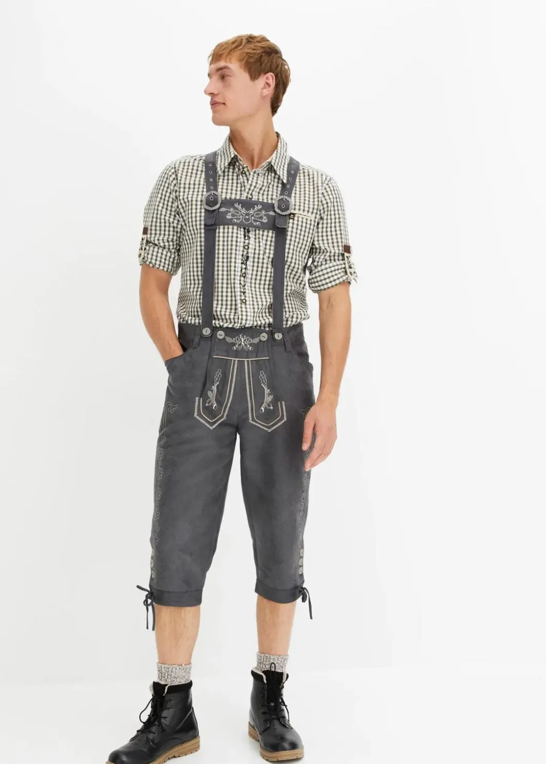 Herren bonprix Große Größen|Trachtenmode|Regular Fit Trachtenhose aus Lederimitat