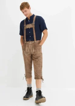 Discount Regular Fit Trachtenhose aus Lederimitat Herren Hosen|Trachtenmode