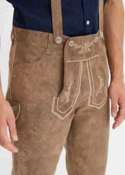 Discount Regular Fit Trachtenhose aus Lederimitat Herren Hosen|Trachtenmode
