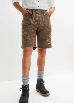 Herren bonprix Hosen|Shorts|Regular Fit Trachten-Hose aus Lederimitat