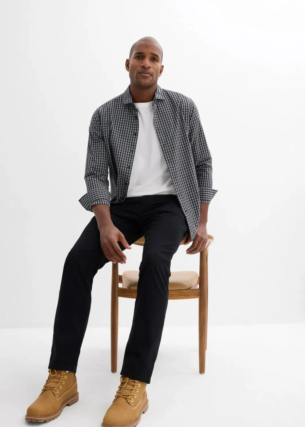 Herren bonprix Große Größen|Basics|Regular Fit Twillhose aus reiner Baumwolle, Straight