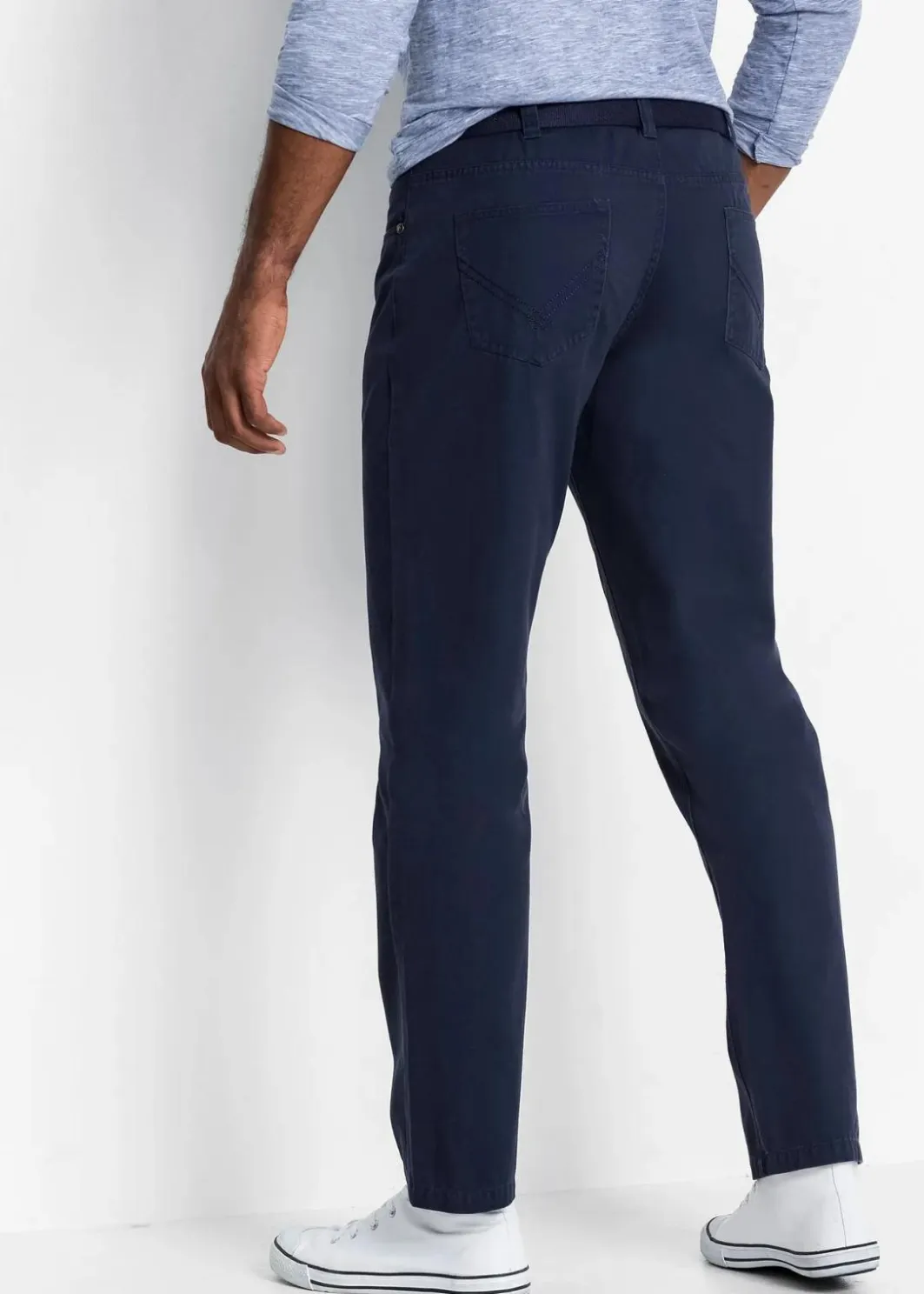 Sale Regular Fit Twillhose aus reiner Baumwolle, Straight Herren Hosen|Basics