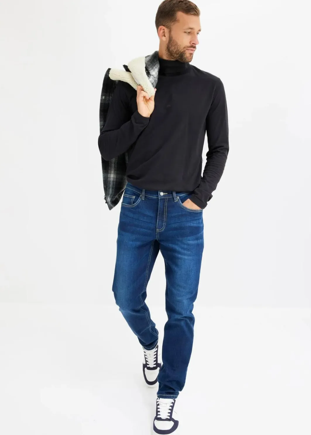 Herren bonprix Große Größen|Jeans|Regular-Fit-Jeans, Tapered