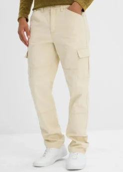 Herren bonprix Große Größen|Hosen|Relaxed Fit Cargo-Hose aus Baumwoll-Canvas, Straight