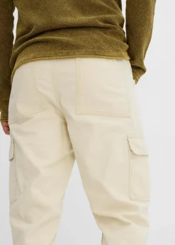 Herren bonprix Große Größen|Hosen|Relaxed Fit Cargo-Hose aus Baumwoll-Canvas, Straight