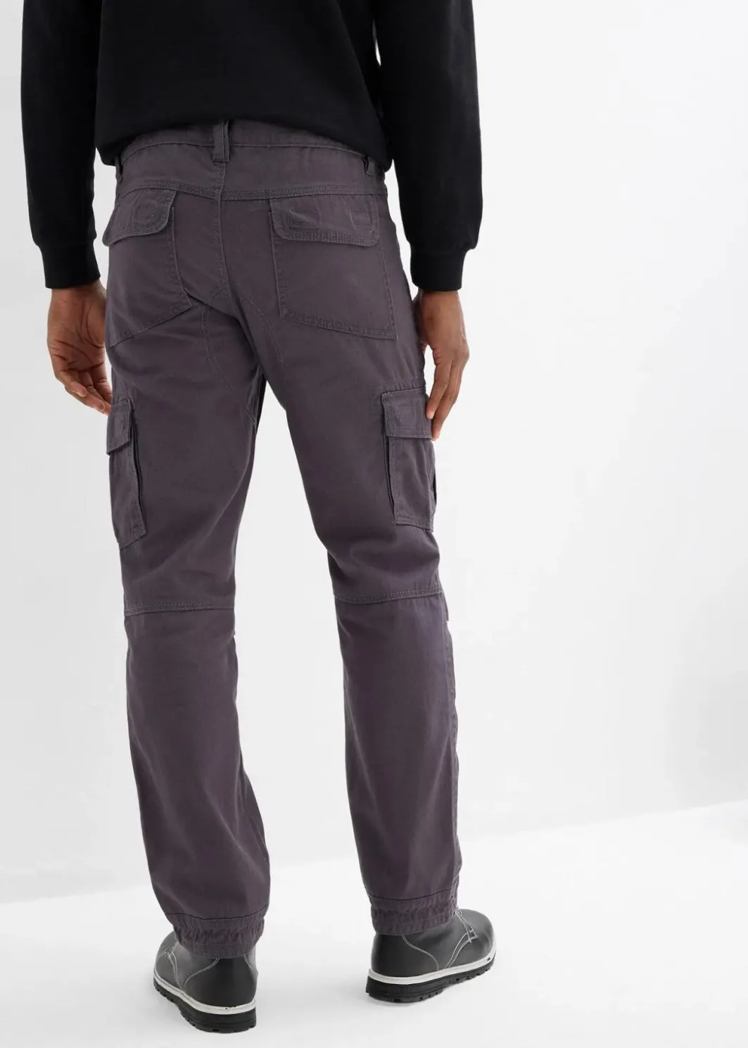 Herren bonprix Große Größen|Hosen|Relaxed Fit Cargohose aus robuster reiner Baumwolle, Straight